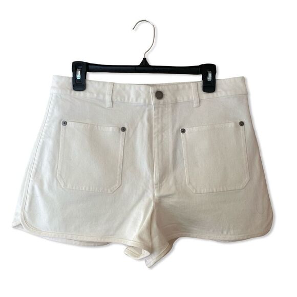 Tanya Taylor Blake White High Waisted denim Shorts NWT 12 - Picture 1 of 9